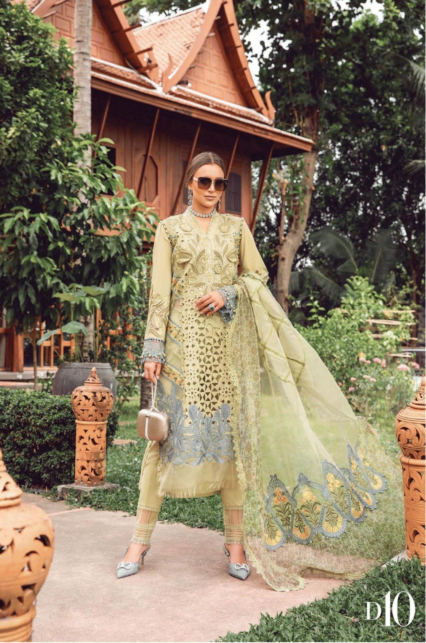 MARIA.B LAWN UNSTITCHED EMB 3PC - City Cloth House