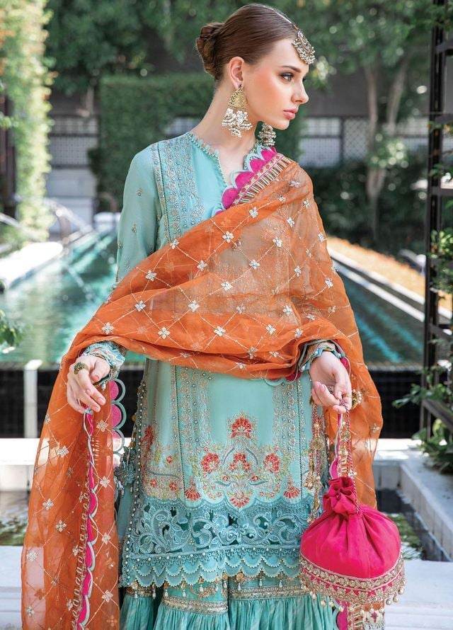 MARIA.B LAWN UNSTITCH EMB 3PC MB23LE (D-05) - City Cloth House