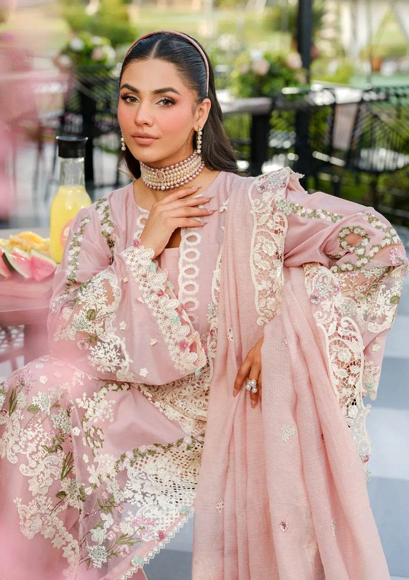 ELAF LAWN UNSTITCH EMB 3PC OH MY ROSE ELH-3B - City Cloth House