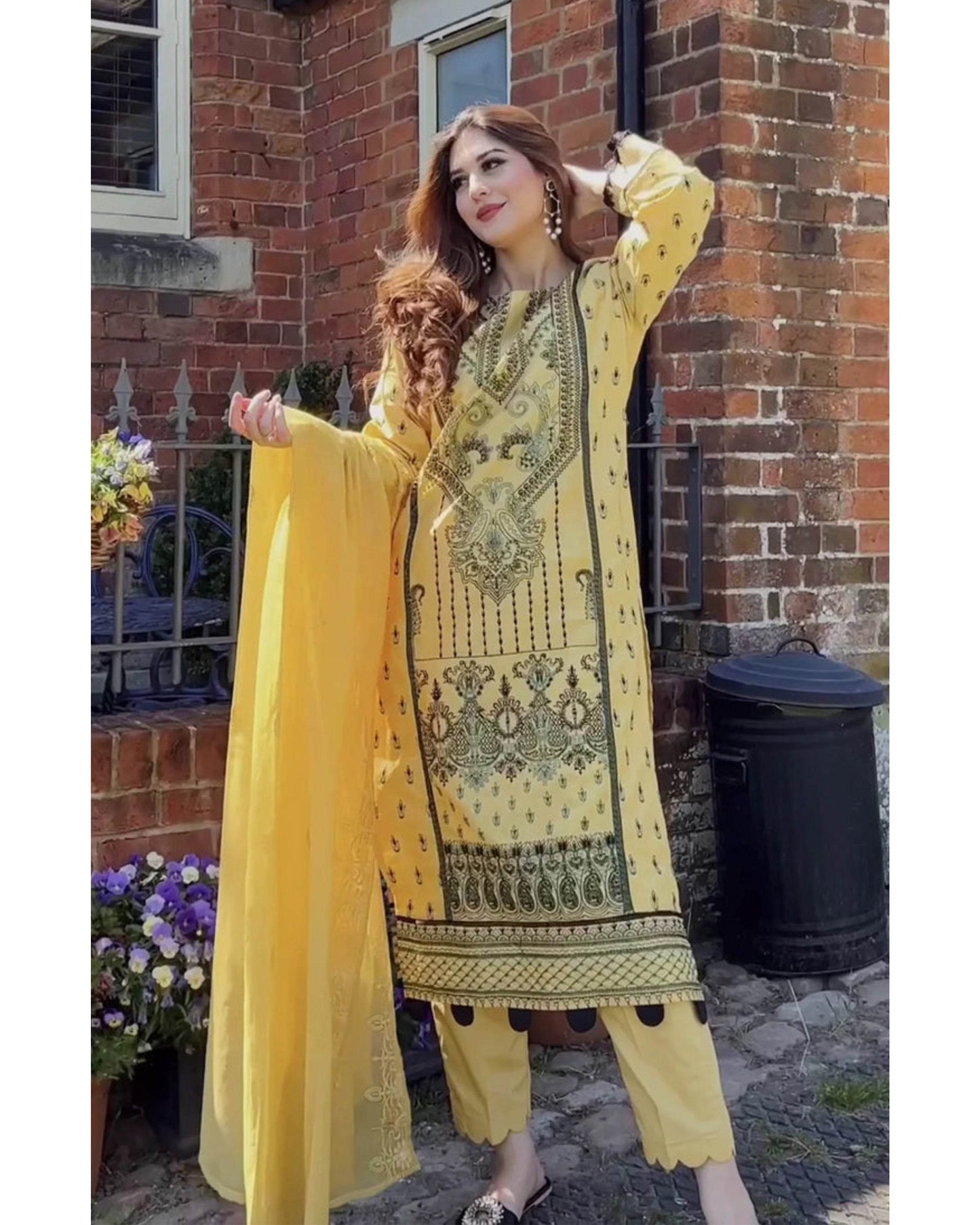 AGHA NOOR LAWN LUXURY UNSTITCH EMB 3PC - City Cloth House