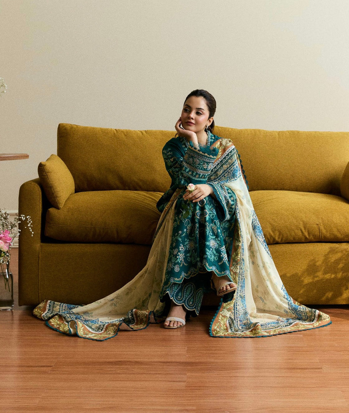 ZARA SHAHJAHAN DHANAK UNSTITCHED EMB 3PC