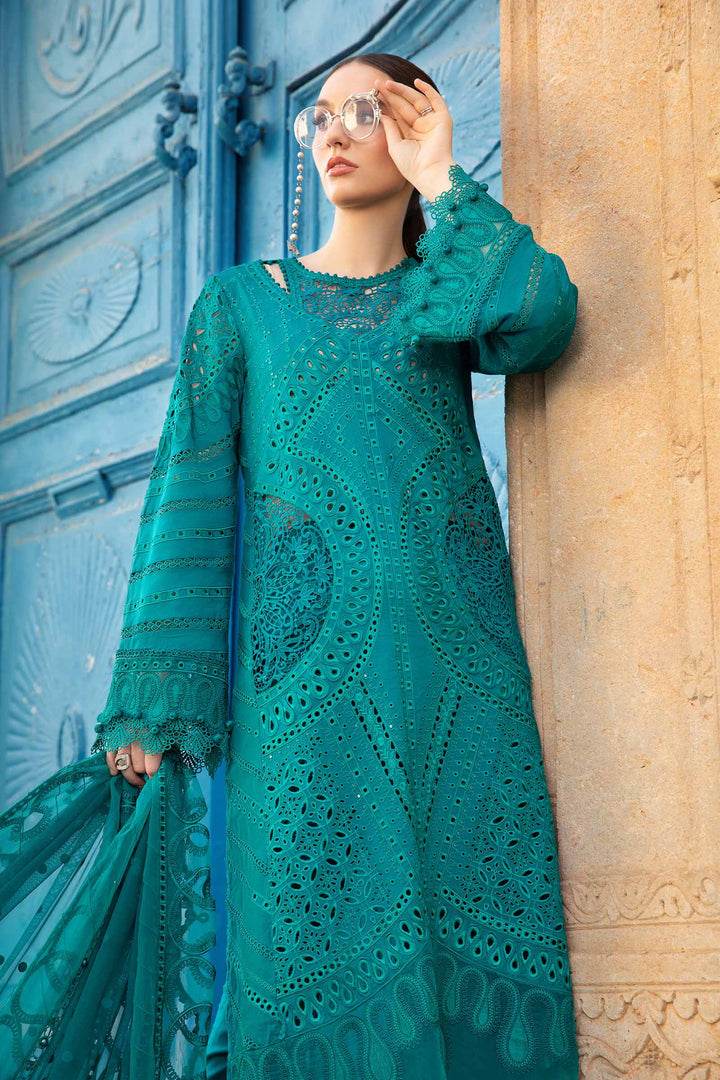 MARIA.B LAWN UNSTITCH EMB 3PC (D-2402-A) - City Cloth House
