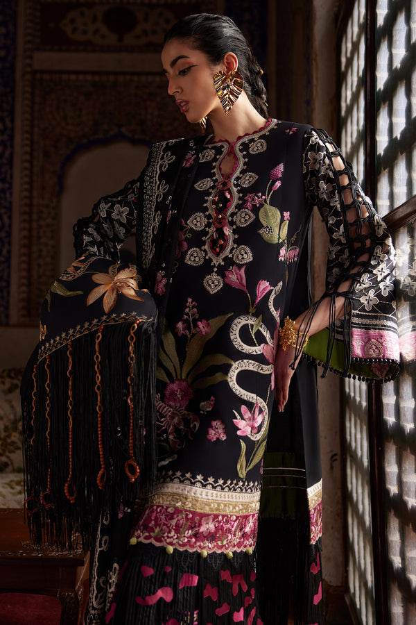 ELAF LAWN UNSTICH EMB 3PC AZUREH (EL25-04 A) - City Cloth House