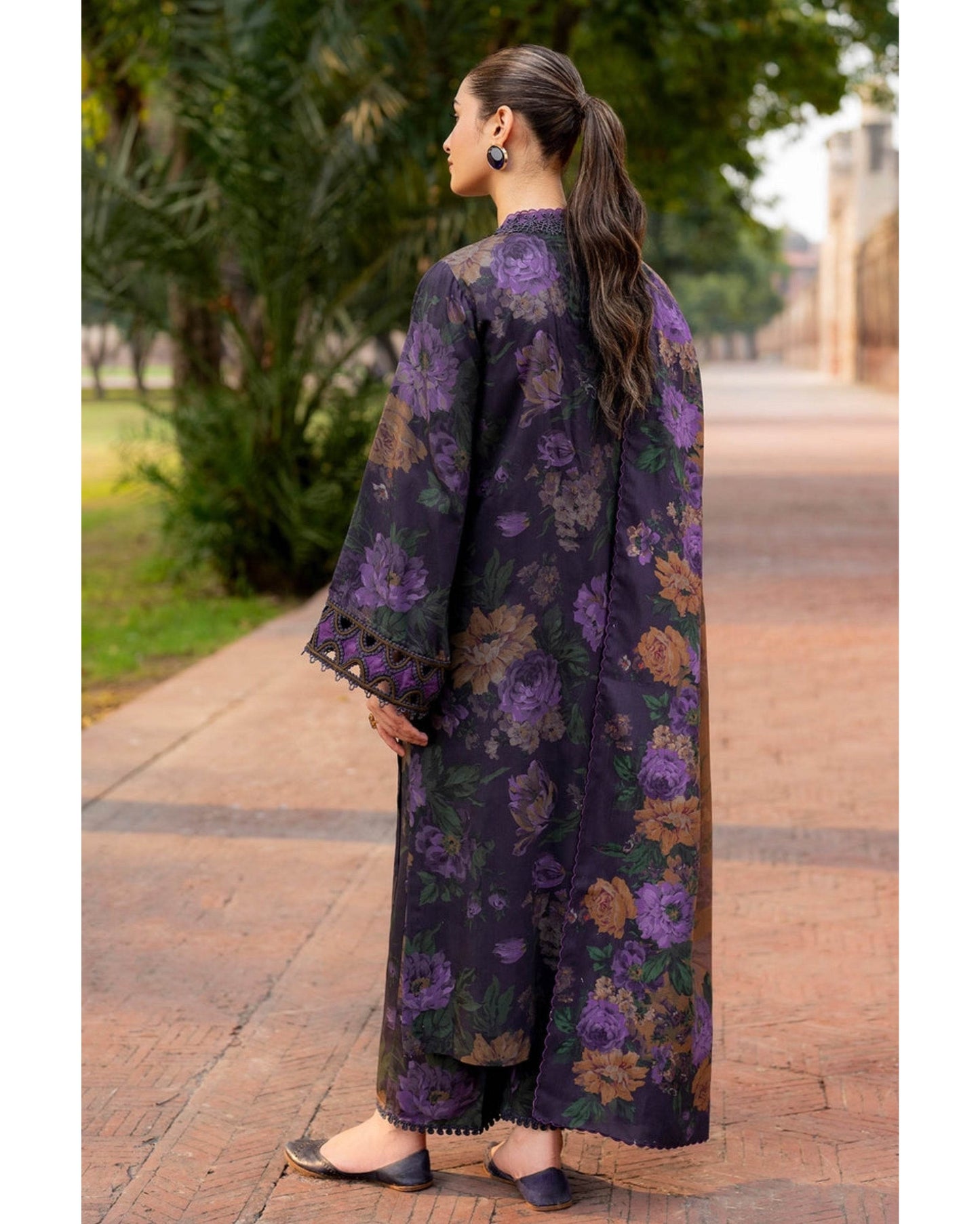 BAROQUE LAWN PRINTED UNSTICH 3PC - City Cloth House