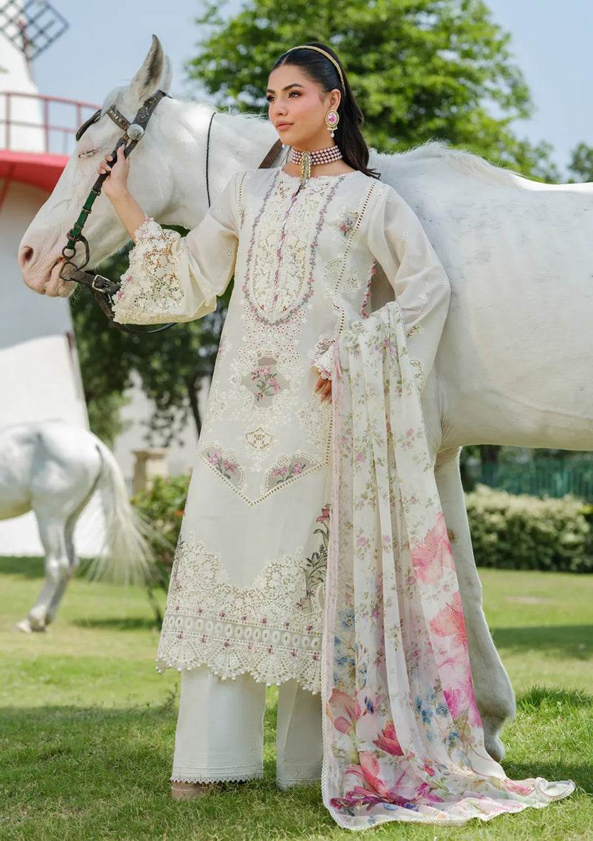 ELAF LAWN UNSTITCH EMB 3PC ELH-7B ISSABEL - City Cloth House