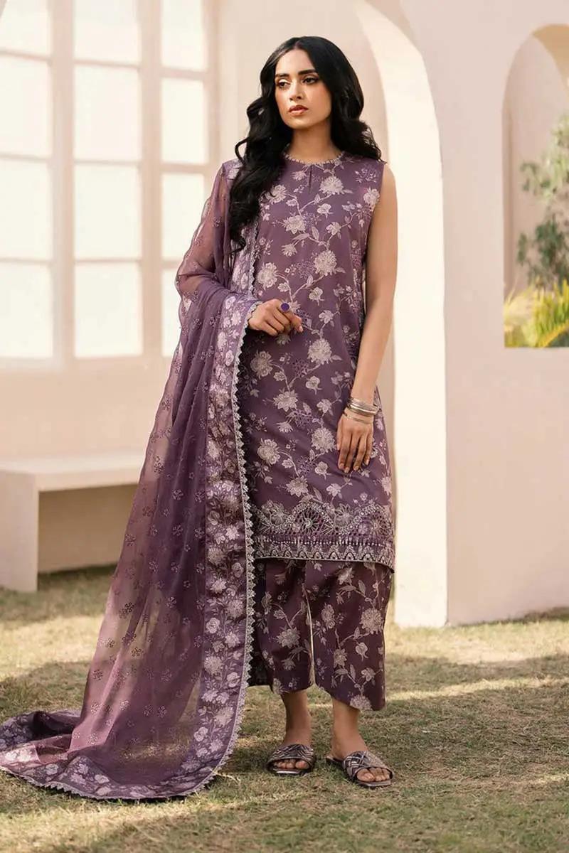 BAROQUE DHANAK PRINTED UNSTICHED 3PC