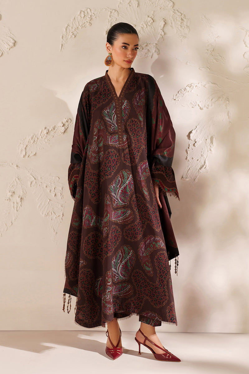 BAROQUE LINEN PRINTED UNSTICHED 3PC