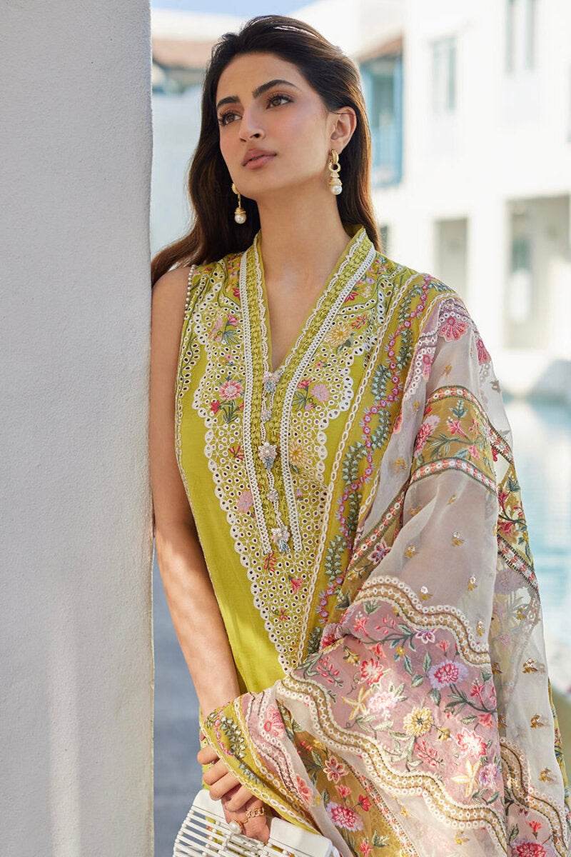 FAIZA SAQLAIN LAWN UNSTITCH EMB 3PC ESTERA-NARGIS-B - City Cloth House