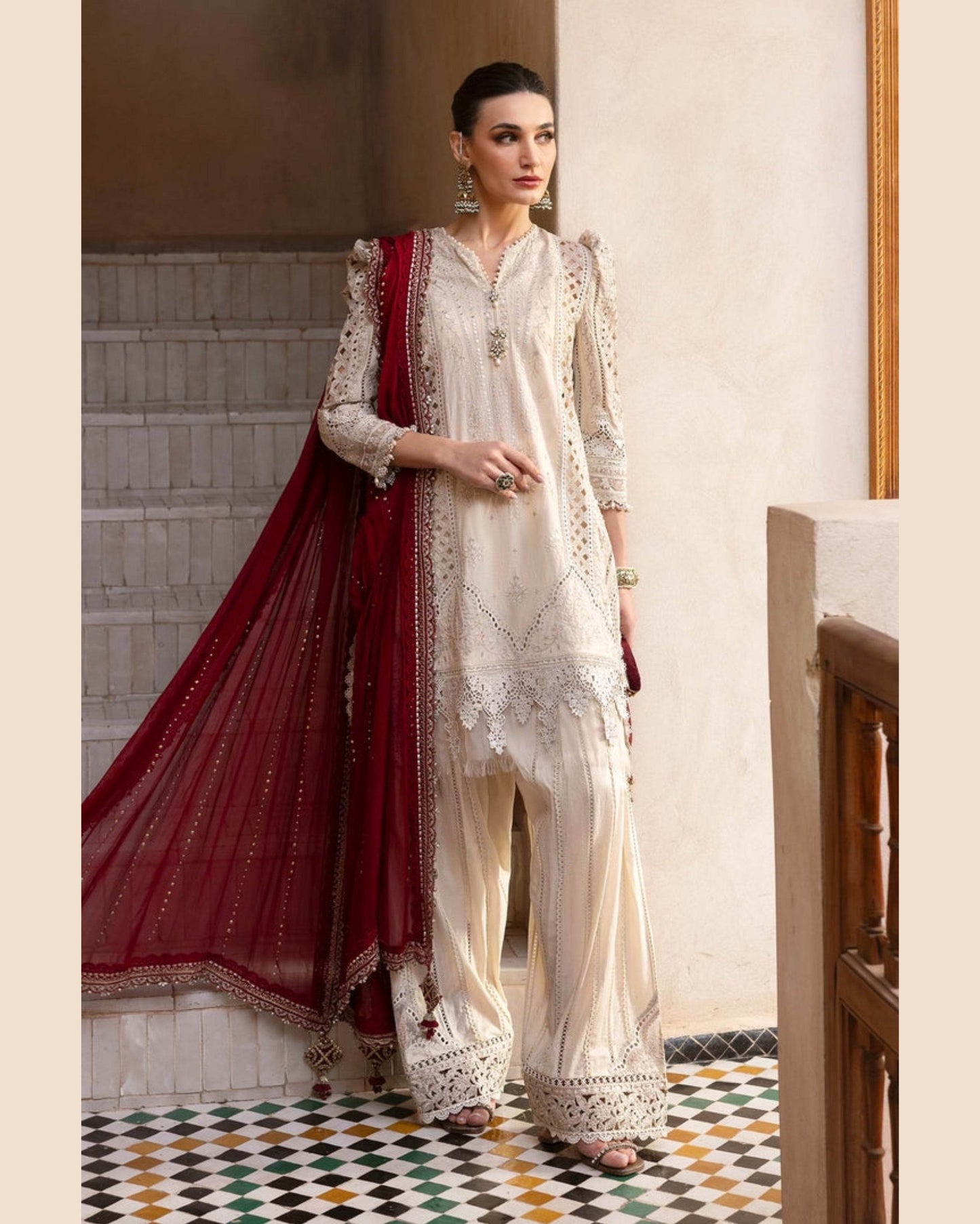 MARIA.B LAWN UNSTITCHED EMB 3PC 25’ (11-B) - City Cloth House