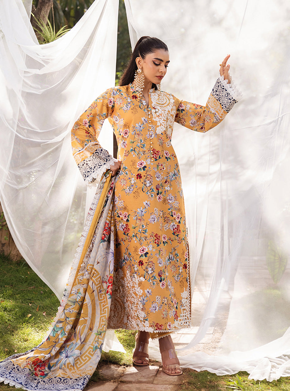 SAPPHIRE KARANDI PRINTED UNSTICHED 3PC