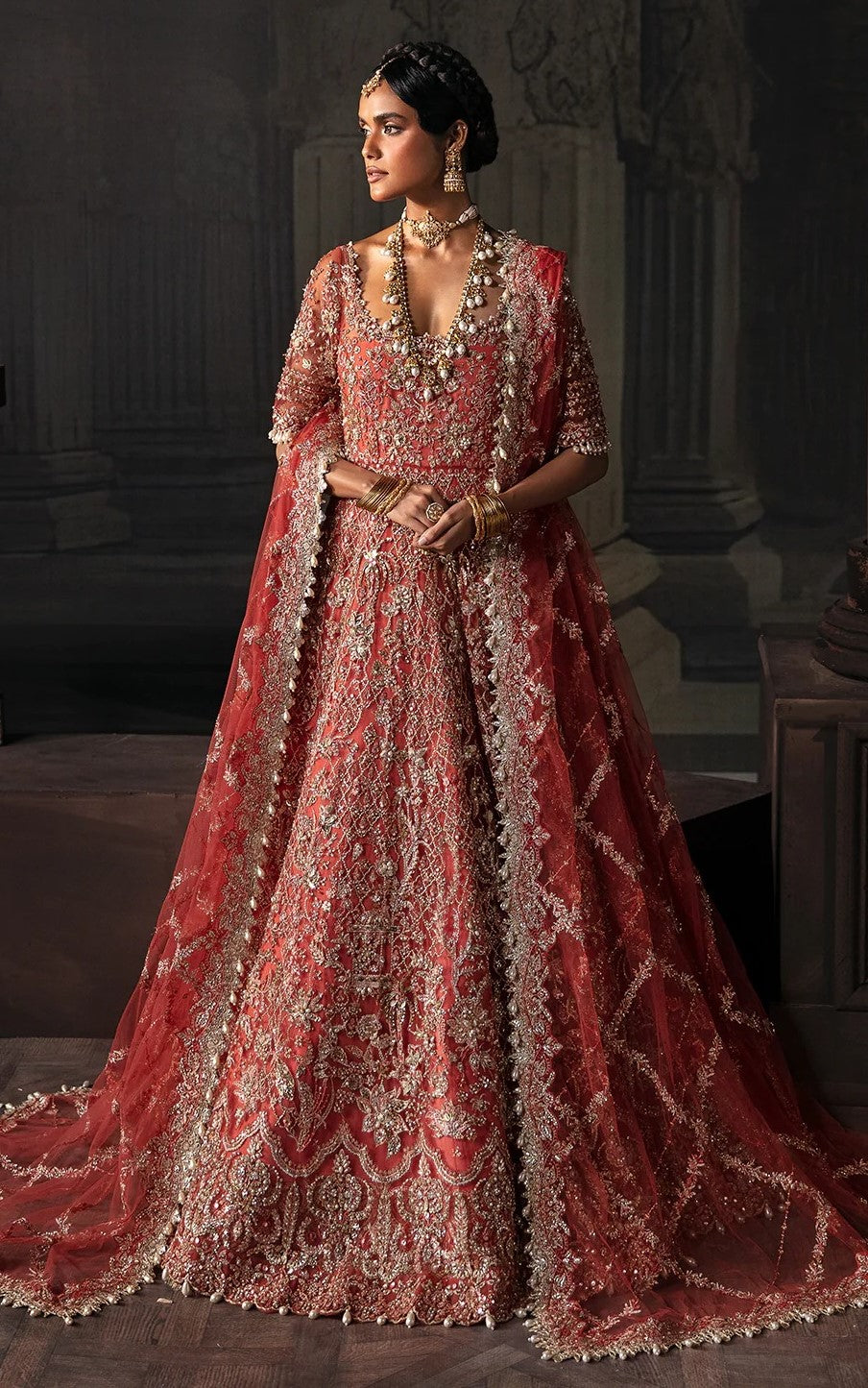 AFROZEH NET UNSTITCHED EMB MAXI