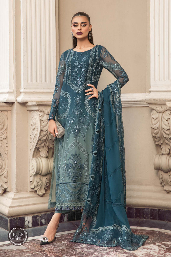 MARIA.B CHIFFON UNSTITCHED EMB SUIT