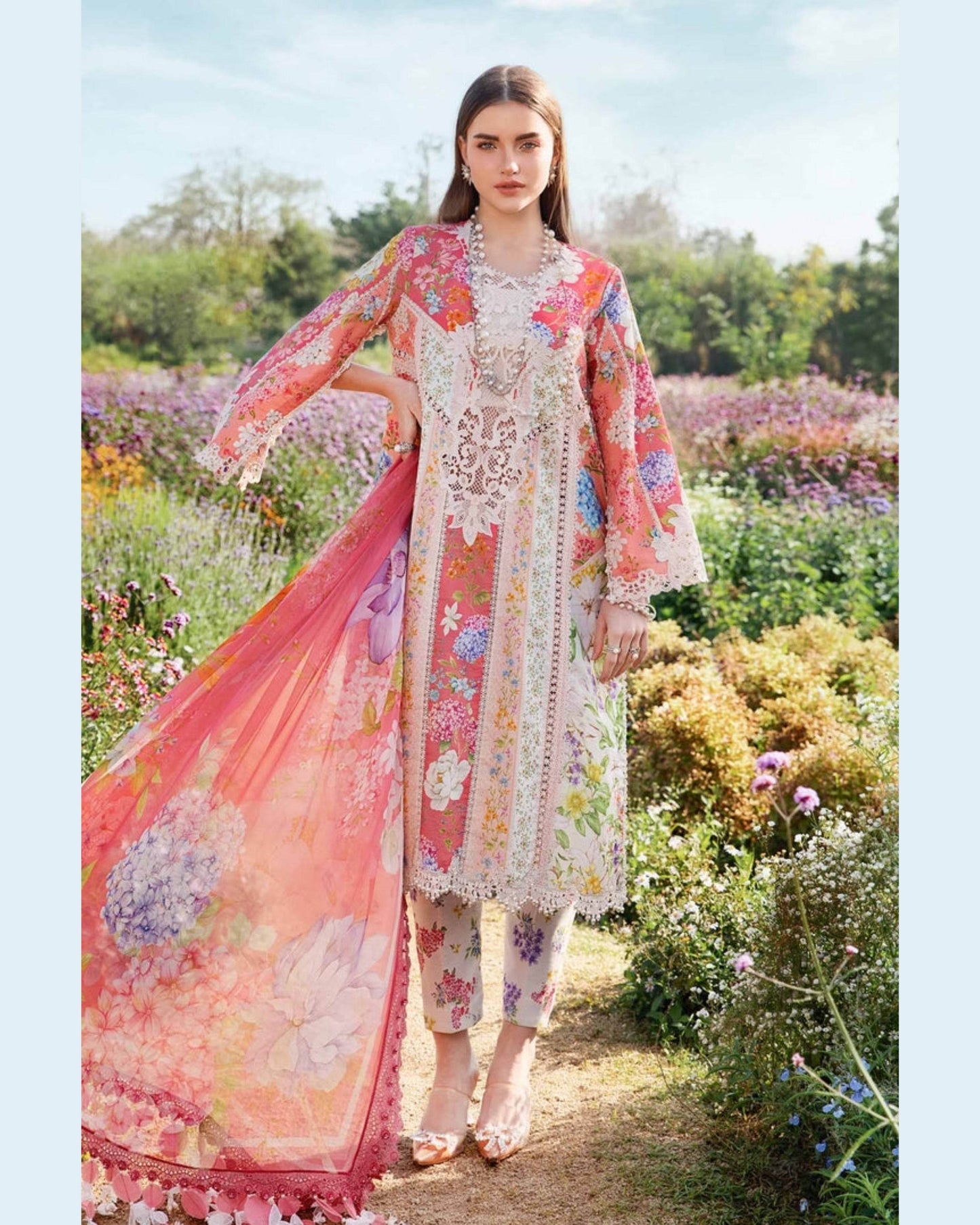 MARIA.B LAWN PREMIUM UNSTICH PRINTED 3PC - City Cloth House