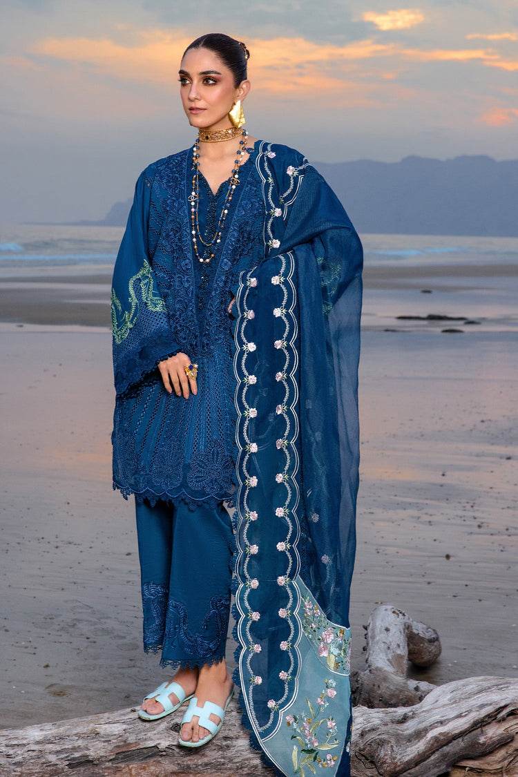 CRIMSON LAWN UNSTITCH EMB 3PC ULYSSES-MIDNIGHT (2B) - City Cloth House