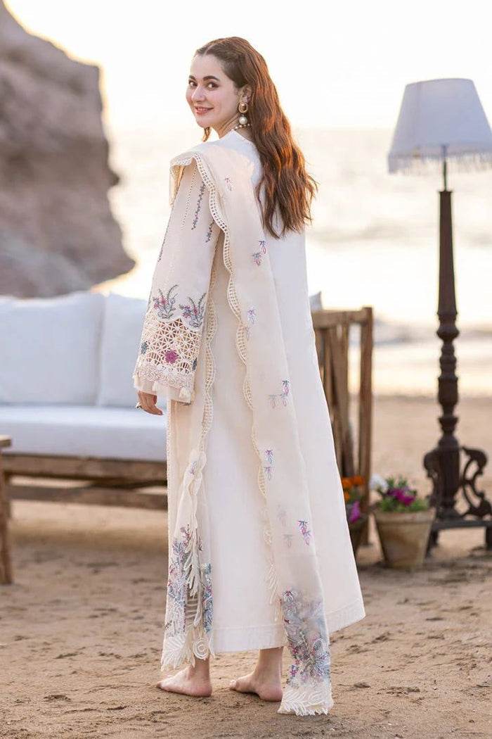 QALAMKAR LAWN UNSTITCH EMB 3PC SAHIL KINARE SELIN - City Cloth House