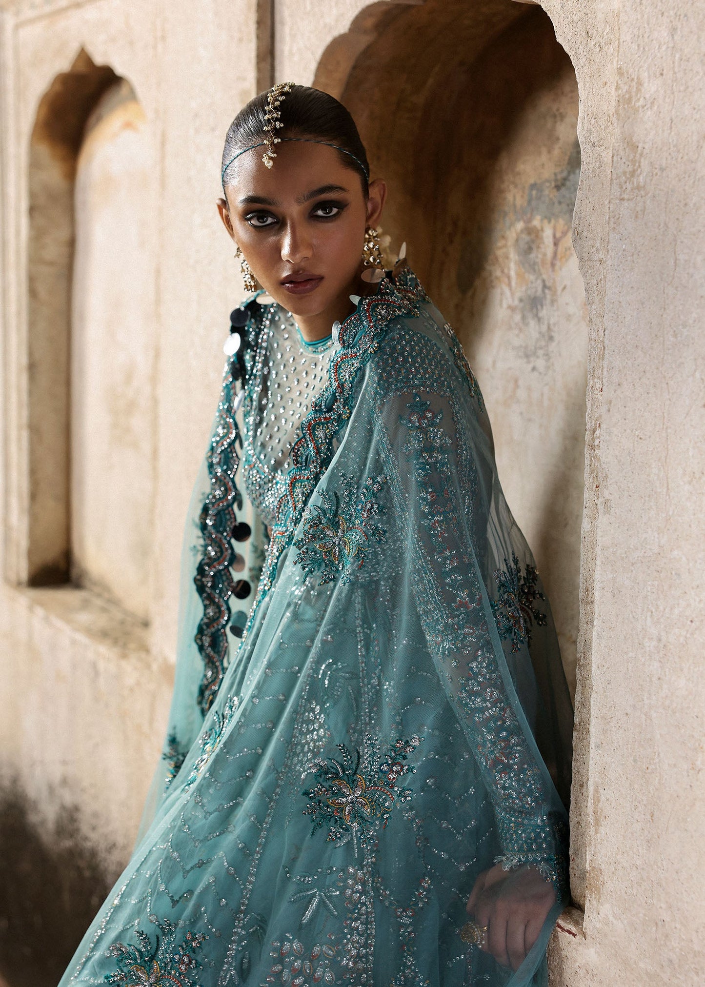 HUSSAIN REHAR ORGANZA UNSTITCHED EMB NAGMA MAXI