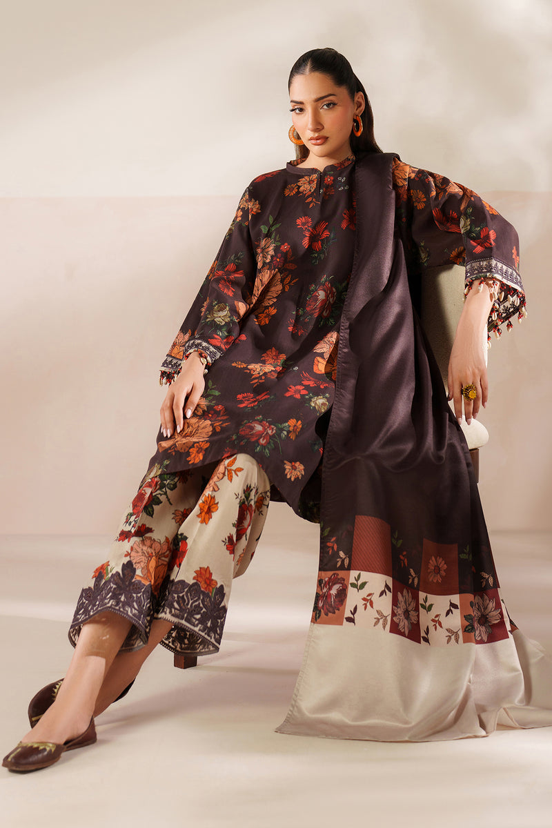 BAROQUE LINEN PRINTED UNSTICHED 3PC