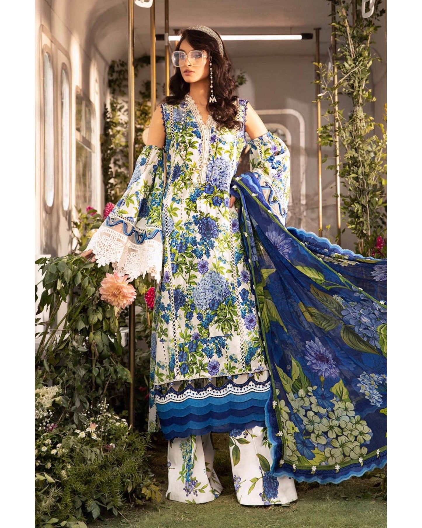 MARIA.B LAWN UNSTITCHED EMB 3PC - City Cloth House