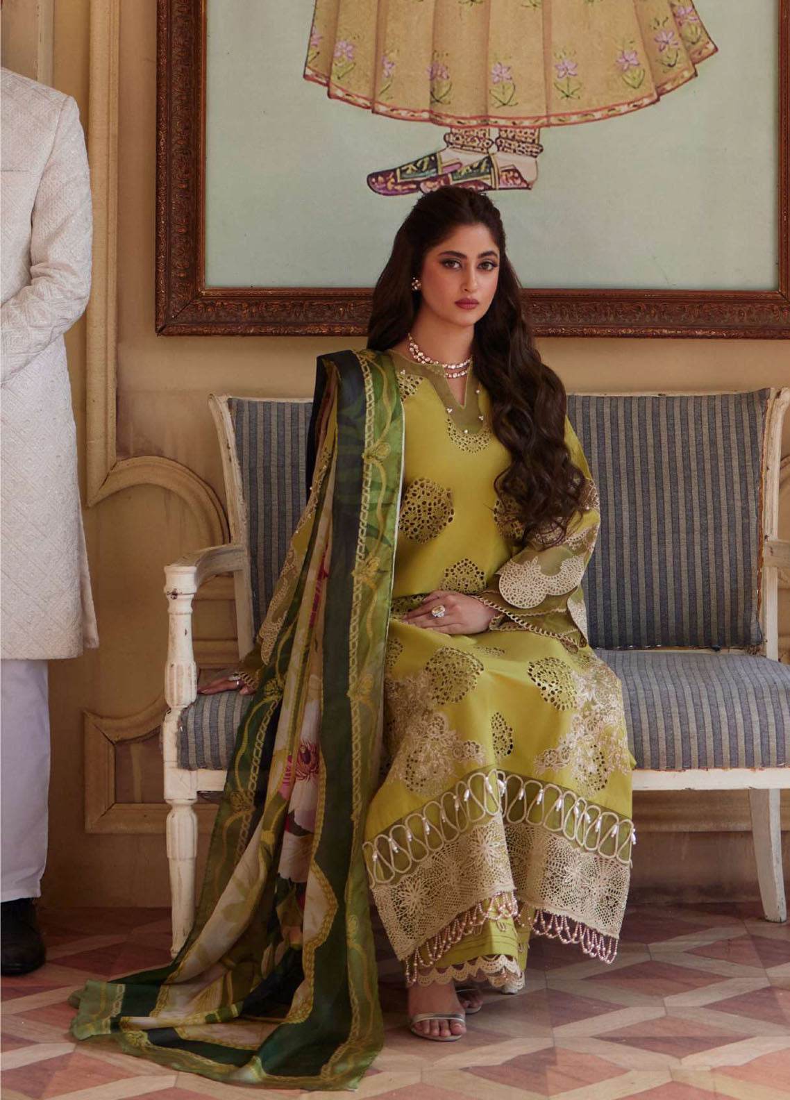 ELAF LAWN LUXURY UNSTICH EMB 3PC - City Cloth House