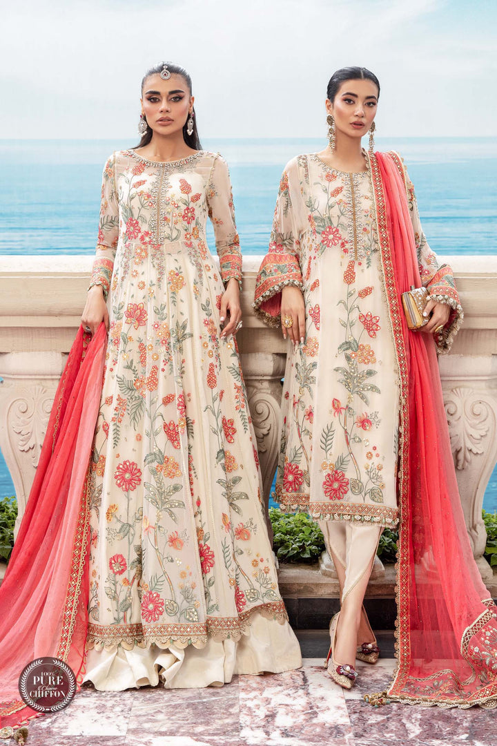 MARIA.B CHIFFON UNSTITCHED EMB MAXI