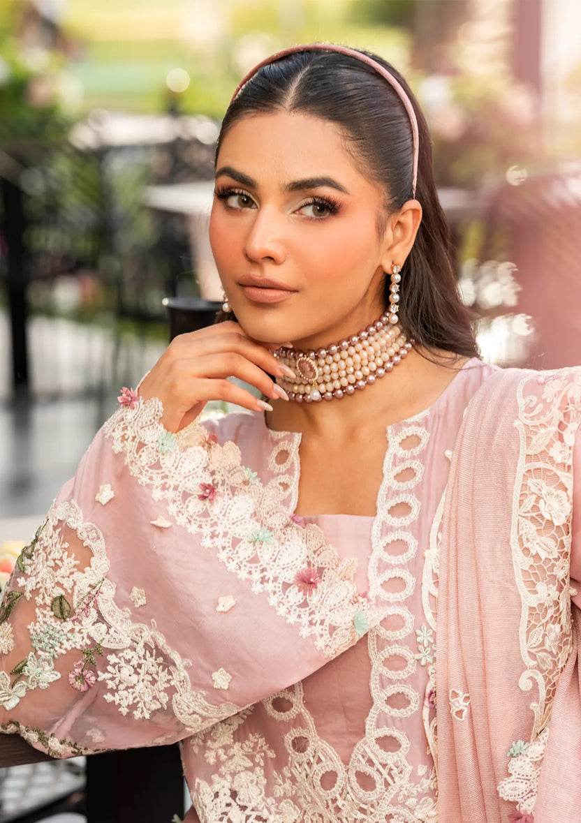 ELAF LAWN UNSTITCH EMB 3PC OH MY ROSE ELH-3B - City Cloth House