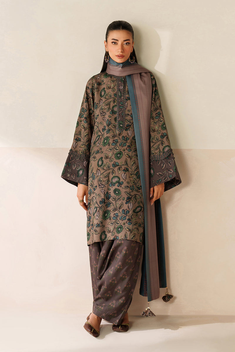 BAROQUE LINEN PRINTED UNSTICHED 3PC