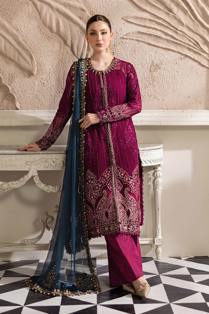 MARIA.B CHIFFON UNSTITCHED EMB D-2 SUIT