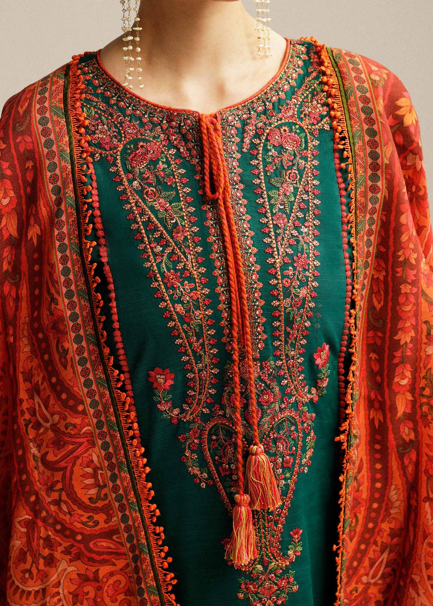 HUSSAIN REHAR DHANAK UNSTITCHED EMB 3PC