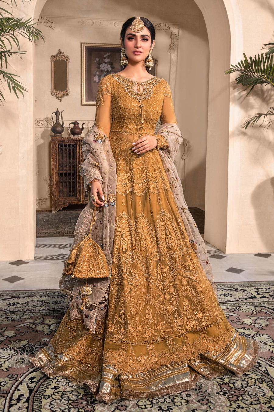 MARIA.B CHIFFON UNSTITCHED EMB SUIT
