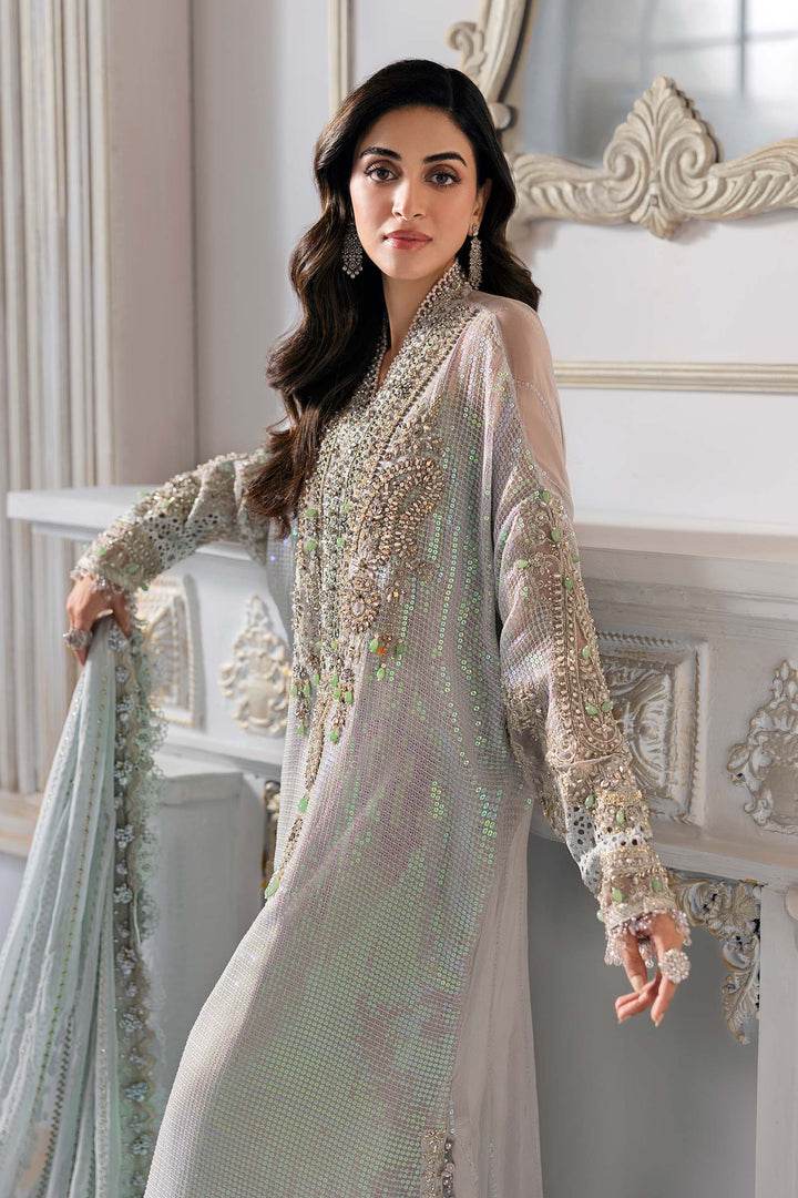 MARIA.B CHIFFON UNSTITCHED EMB SUIT (BD-30-D5) - City Cloth House