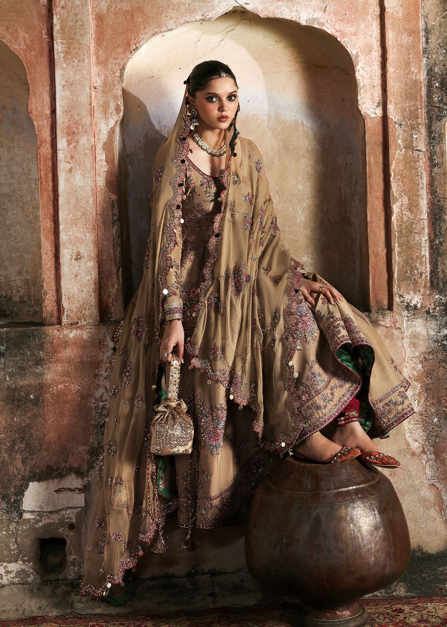HUSSAIN REHAR ORGANZA UNSTITCHED EMB MAHVASH MAXI