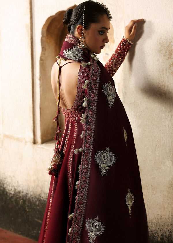HUSSAIN REHAR RAW SILK UNSTITCHED EMB SUIT GULNAR