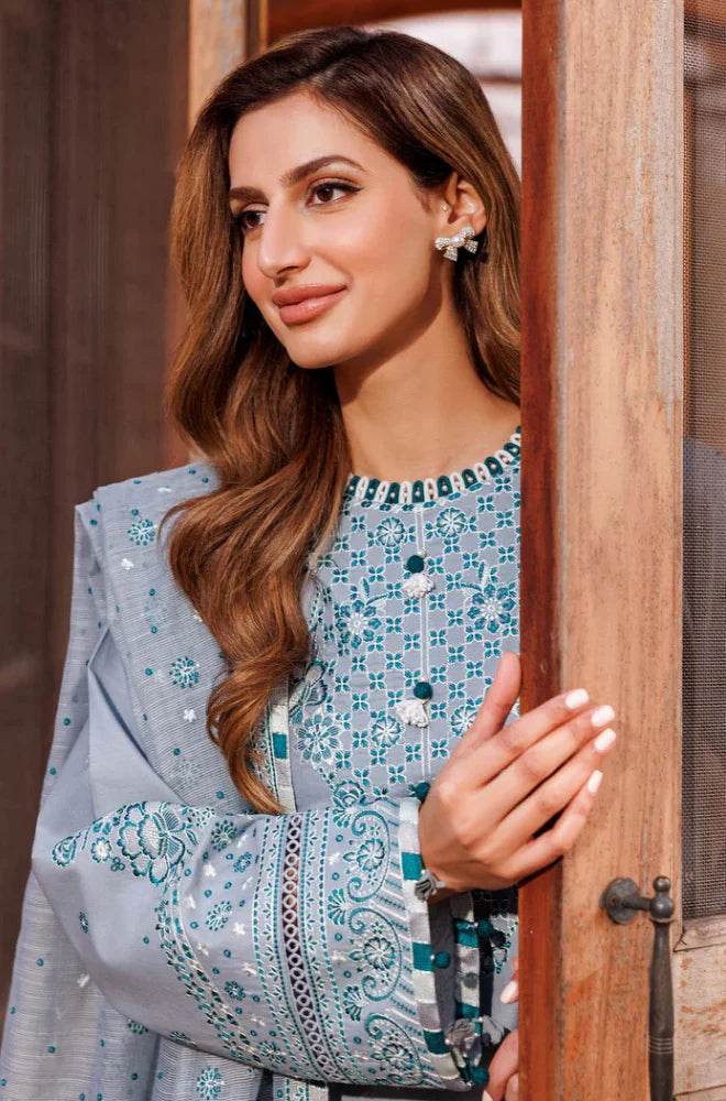 FARASHA LAWN LUXURY UNSTICH EMB 3PC - City Cloth House
