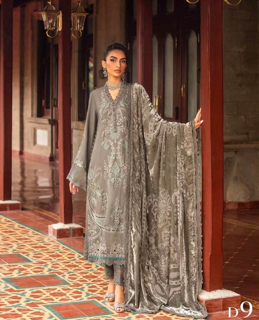 MARIA.B MARINA UNSTITCHED EMB 3PC - City Cloth House