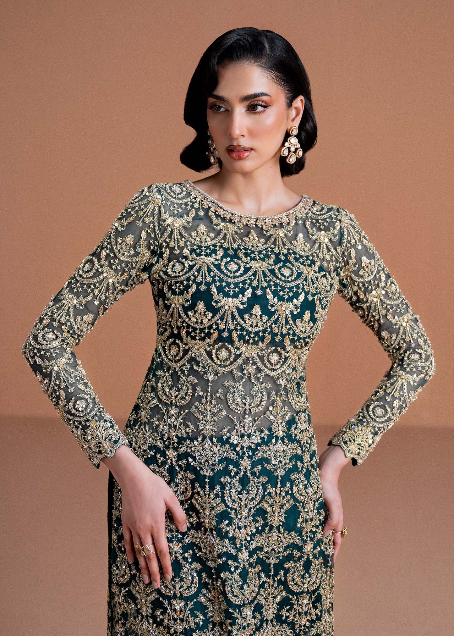 KANWAL MALIK NET UNSTITCHED EMB ZAIRA SUIT