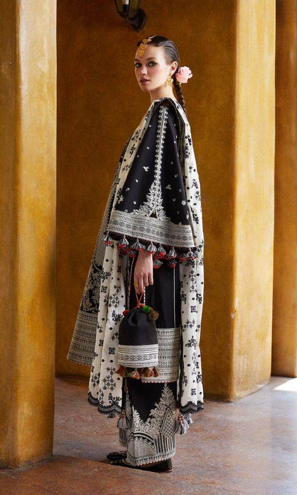 HUSSAIN REHAR LAWN UNSTITCH EMB 3PC SHAMS-KS004 - City Cloth House