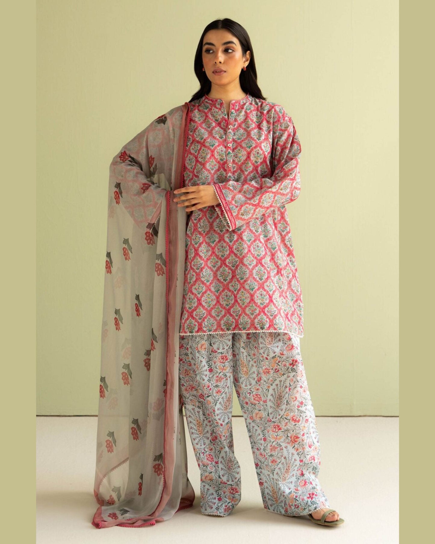 COCO LAWN PRINTED UNSTICH 3PC - City Cloth House