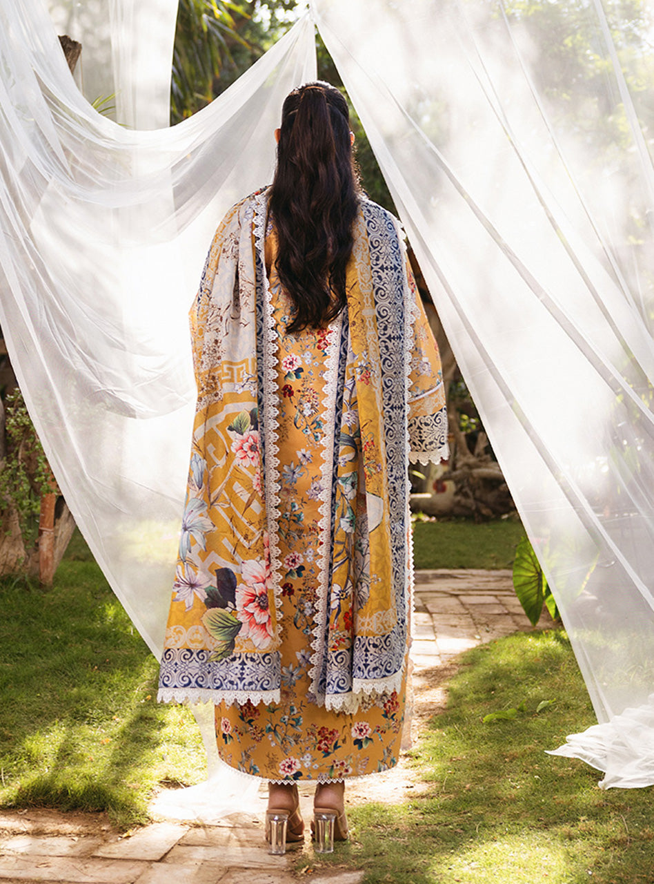 SAPPHIRE KARANDI PRINTED UNSTICHED 3PC