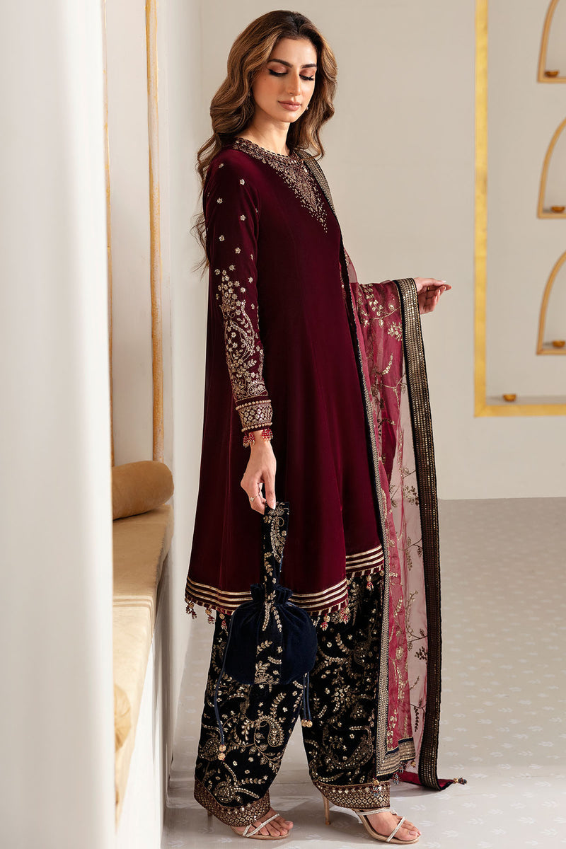 JAZMIN VELVET UNSTITCHED EMB 3PC