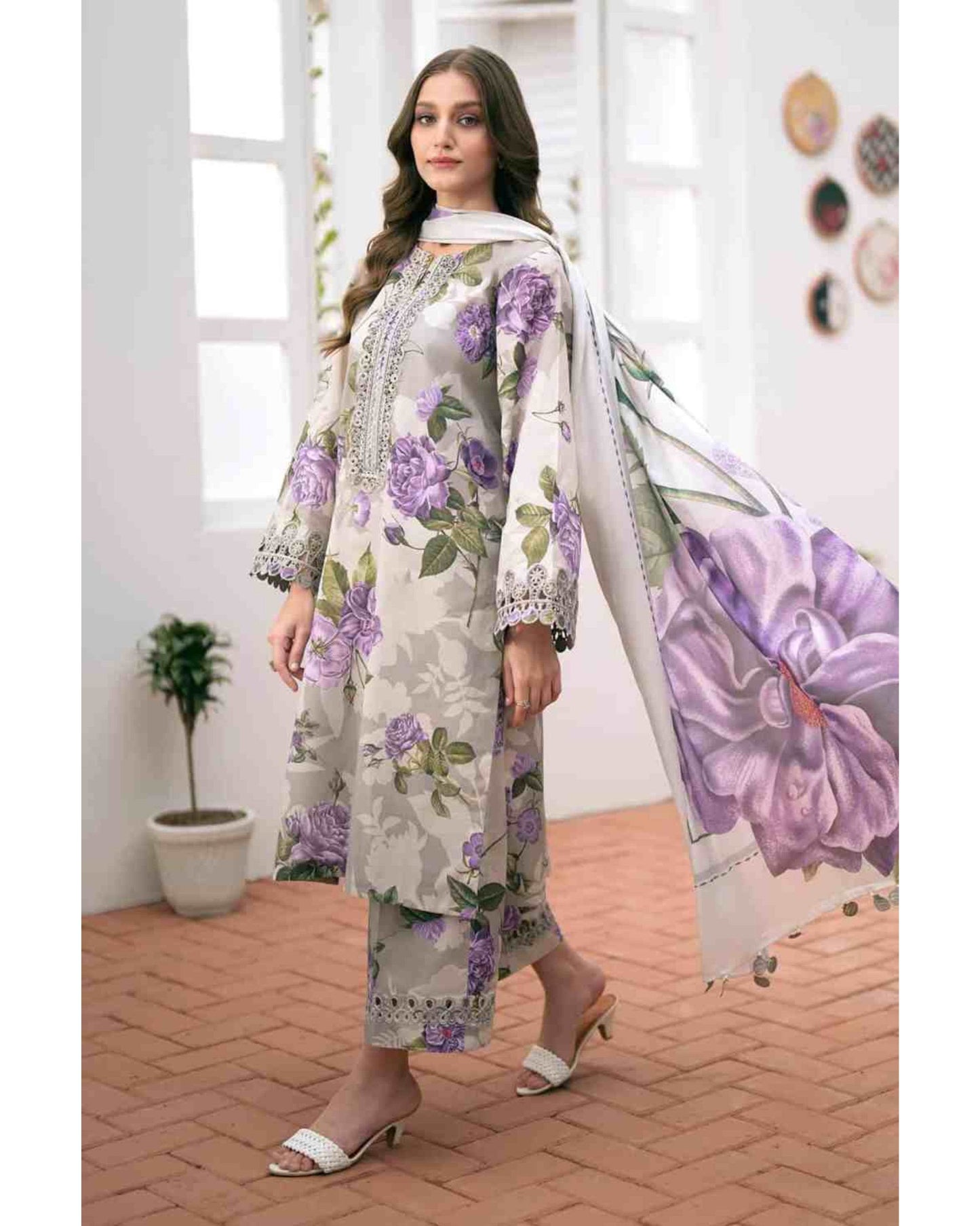 CHARIZMA LAWN PRINTED UNSTICH 3PC - City Cloth House