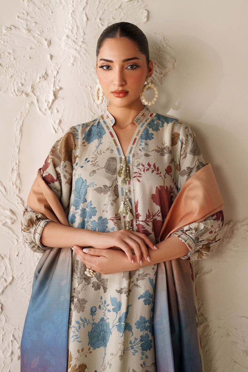 BAROQUE LINEN PRINTED UNSTICHED 3PC