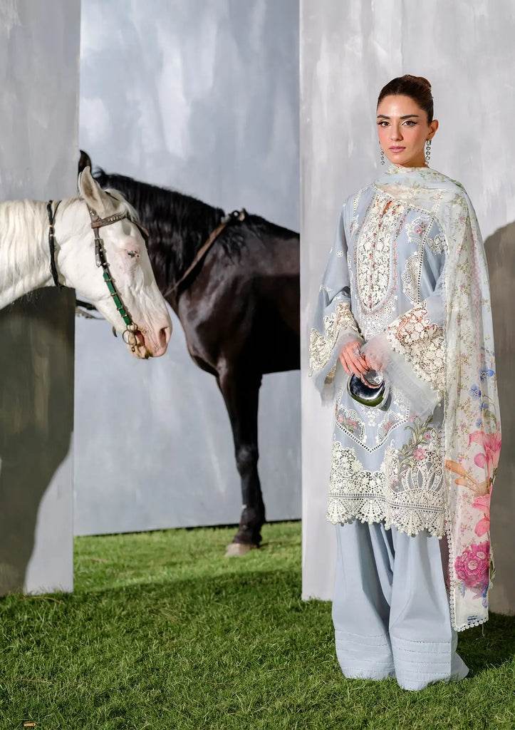 ELAF LAWN UNSTITCH EMB 3PC ELH-7B ISSABEL - City Cloth House