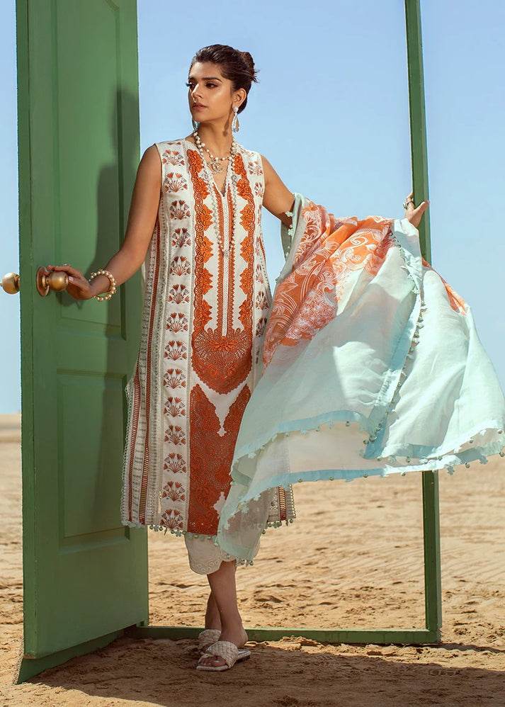 MARIA.B LAWN UNSTICH EMB 3PC 22’ (D#1-A) - City Cloth House