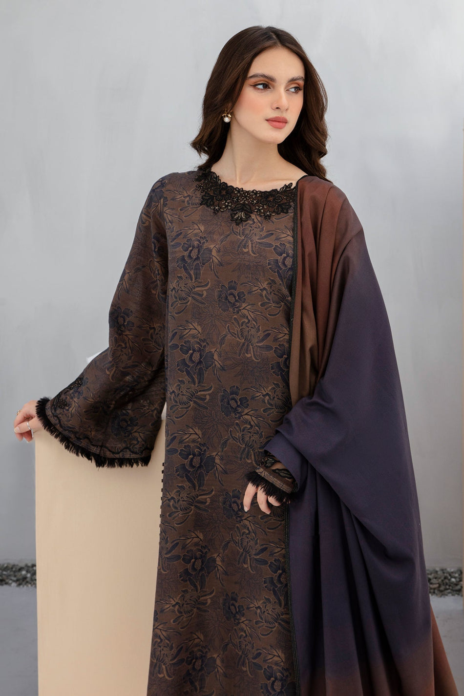 BAROQUE DHANAK PRINTED UNSTICHED 3PC