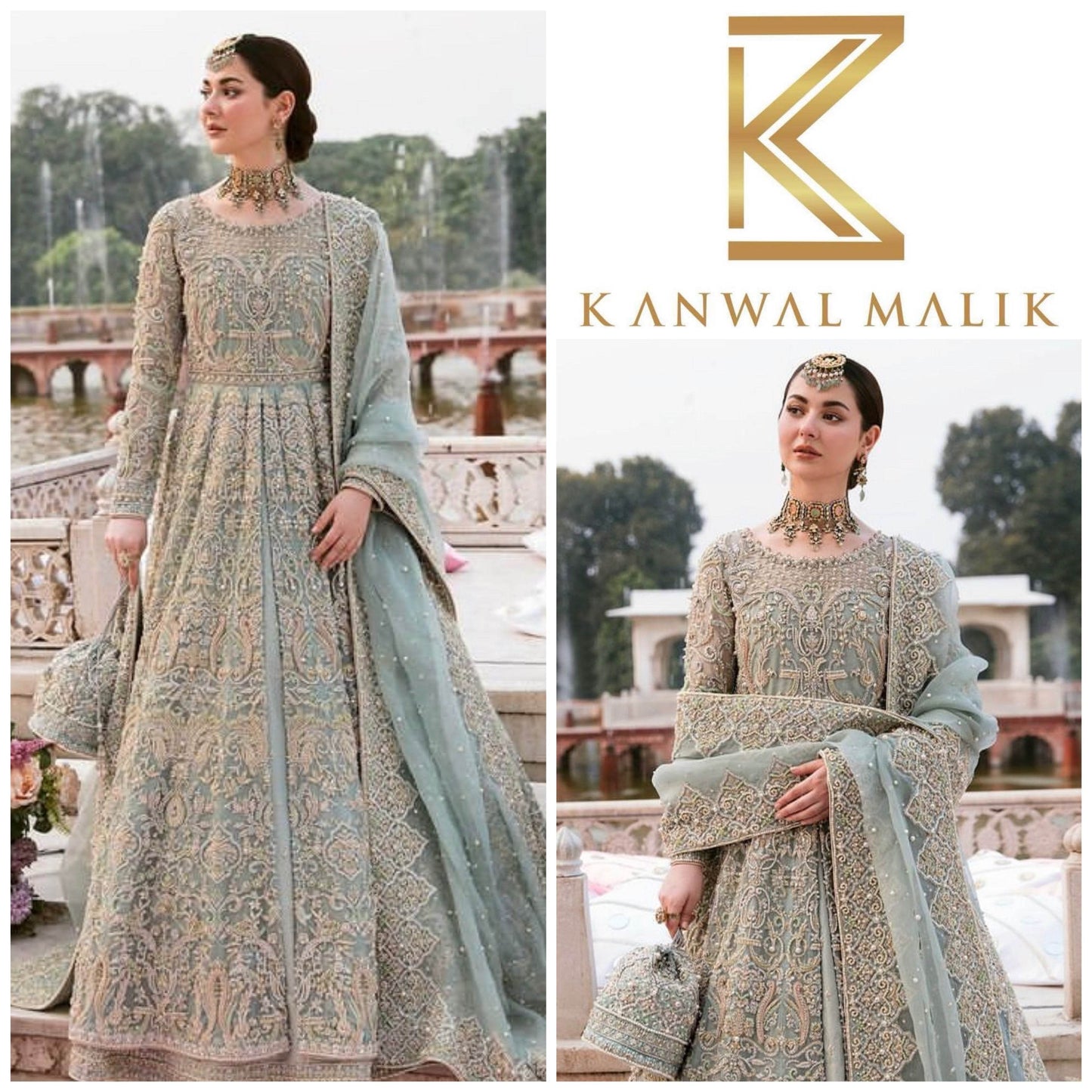 KANWAL MALIK NET UNSTITCHED EMB MAXI - City Cloth House