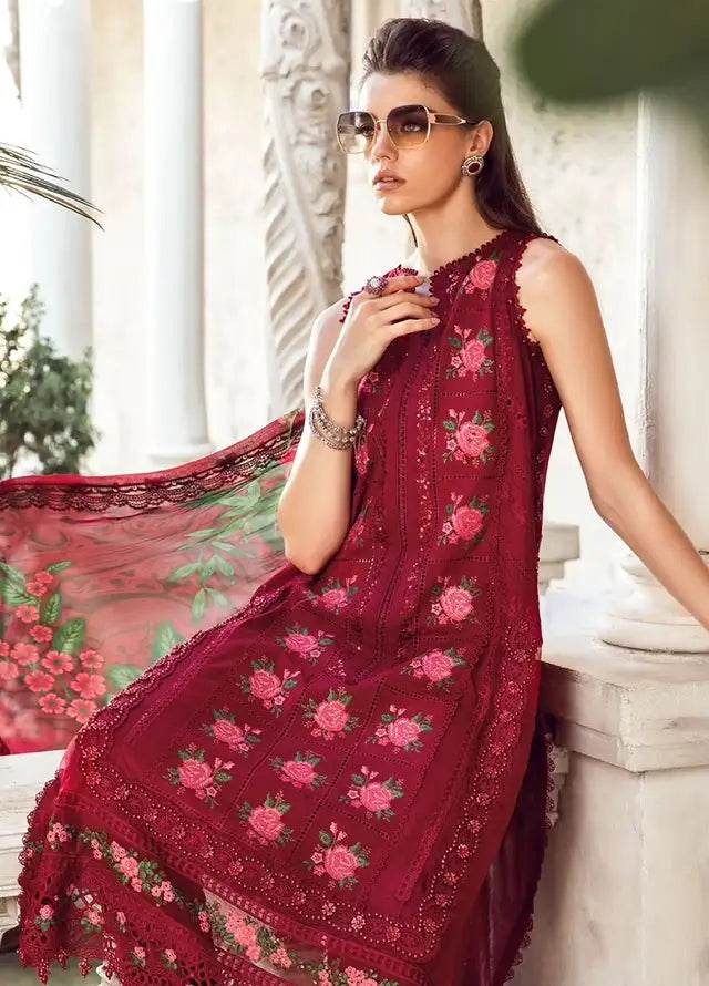MARIA.B LAWN UNSTITCH EMB 3PC MB 24E (D-05) - City Cloth House