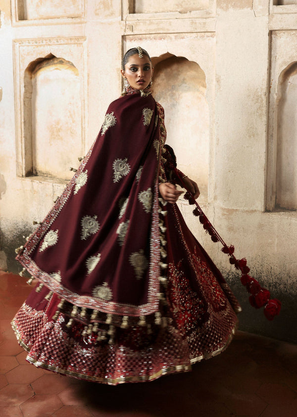 HUSSAIN REHAR RAW SILK UNSTITCHED EMB SUIT GULNAR