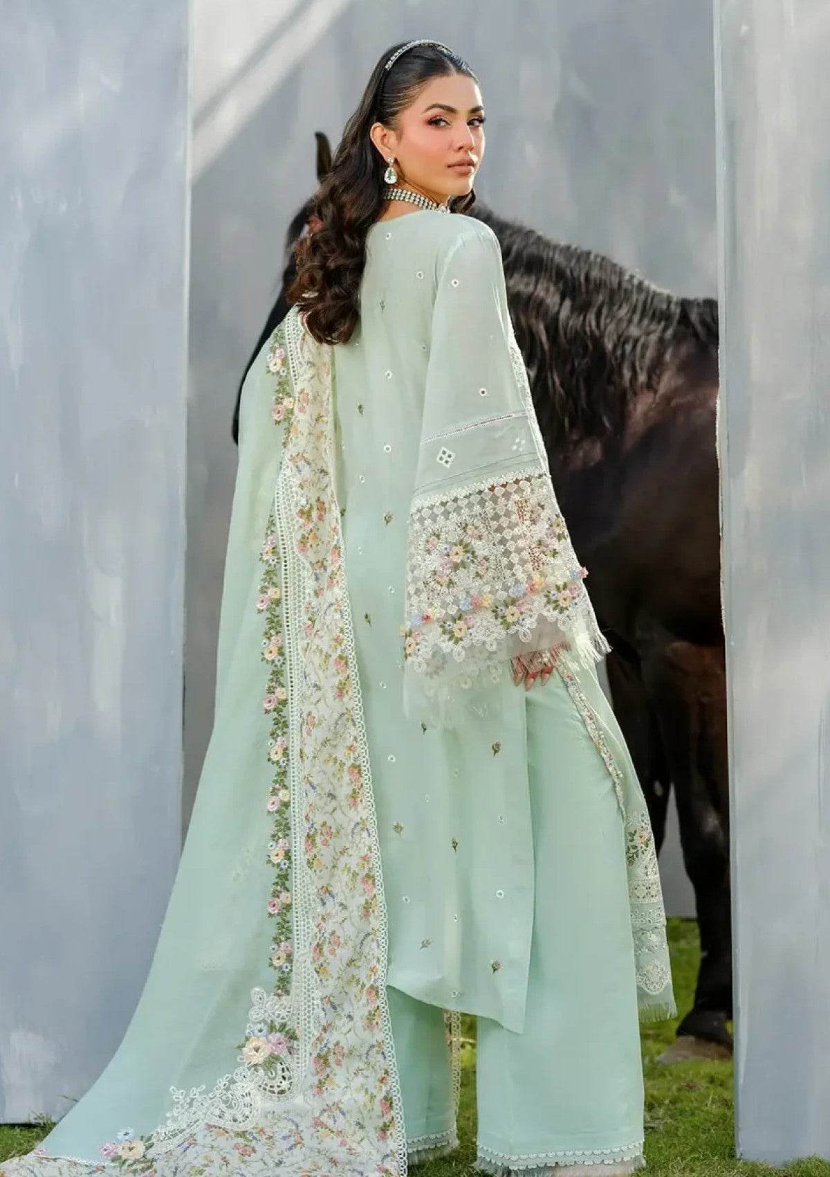 ELAF LAWN UNSTITCH EMB 3PC FROSTEL ELH-4B - City Cloth House