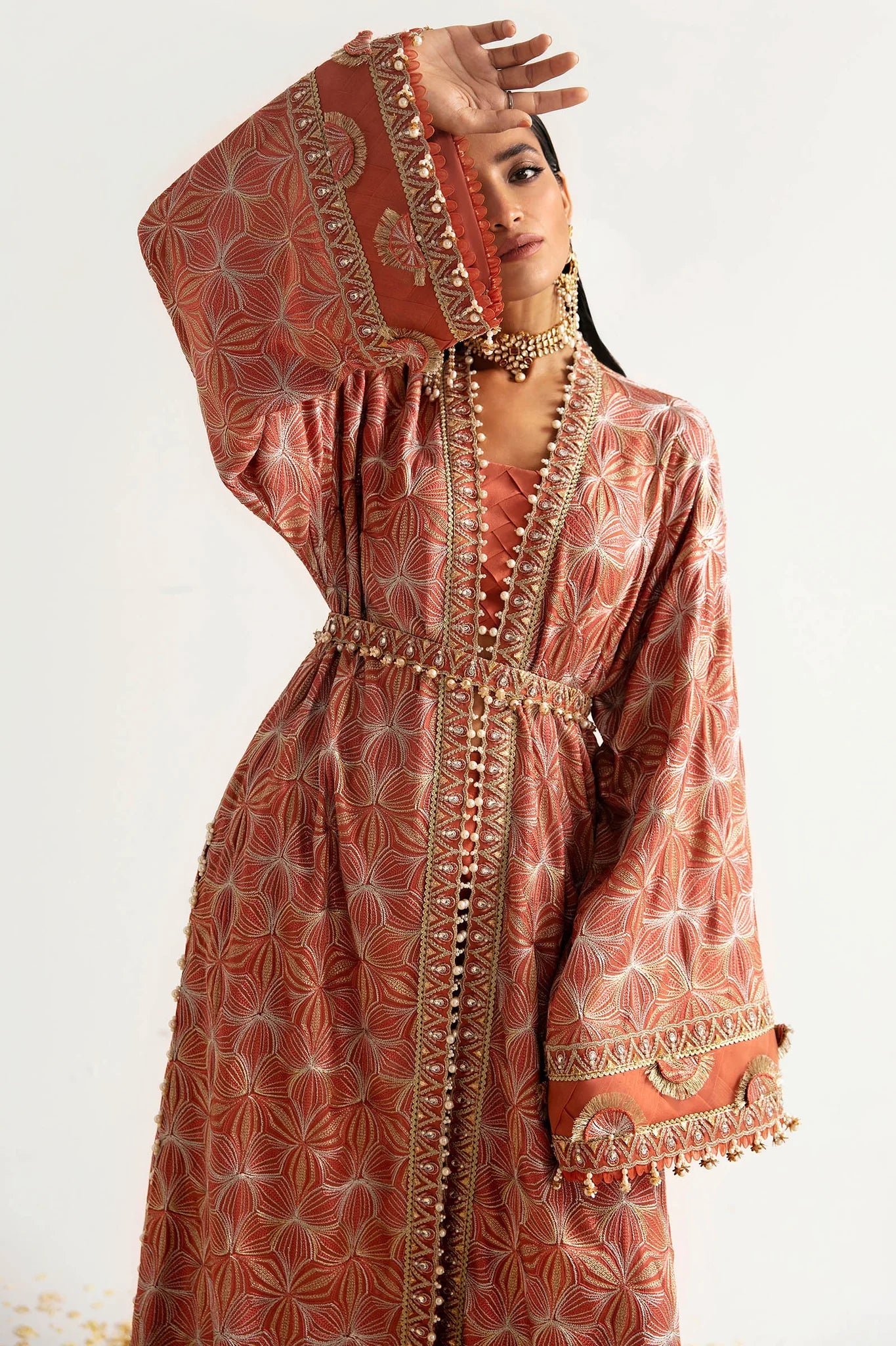 ELAN COTTON NET UNSTITCHED EMB SUIT