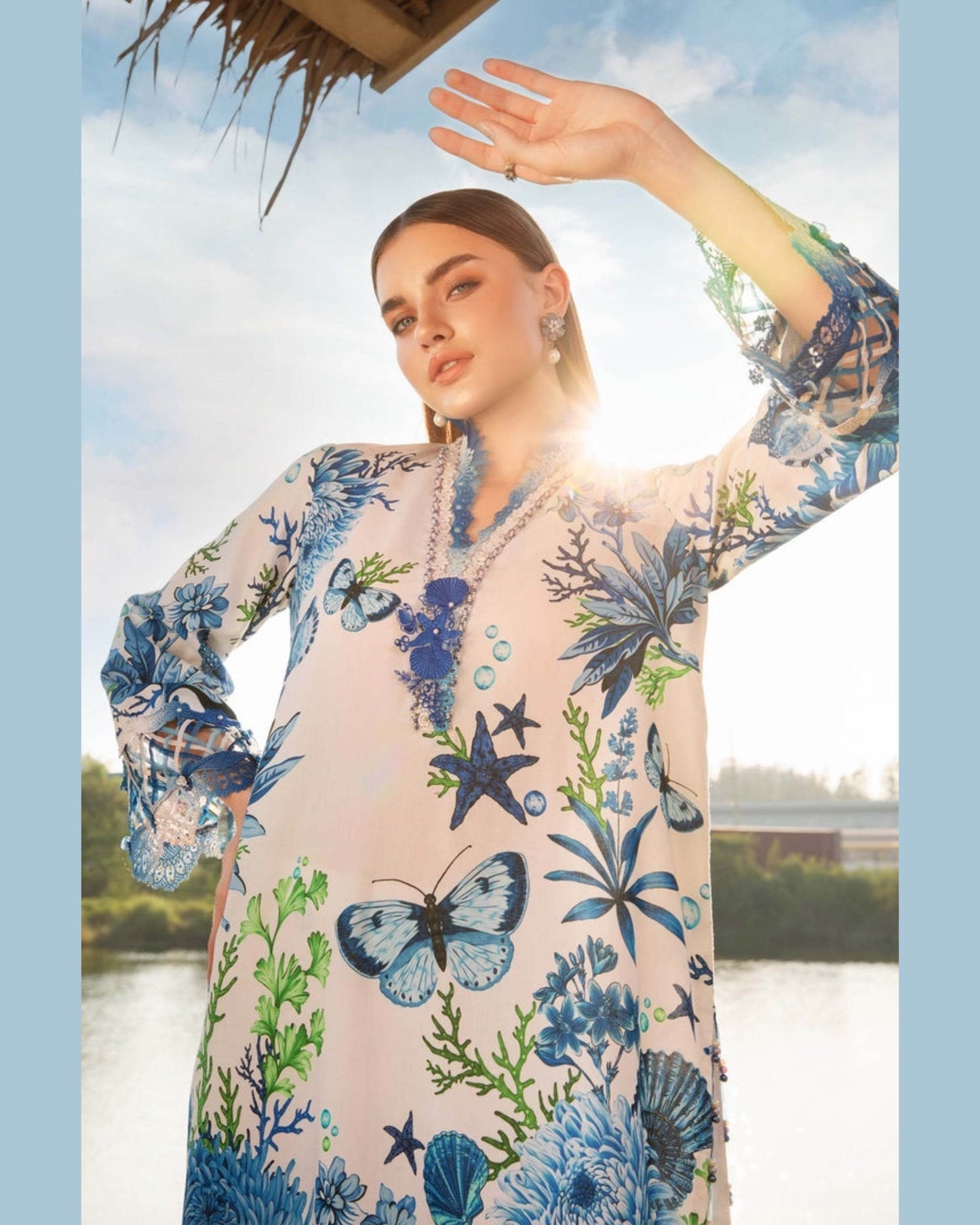 MARIA.B LAWN LUXURY UNSTICH PRINTED 3PC - City Cloth House